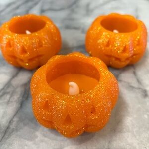 Halloween sparkling pumpkin led horror skull lights set of three